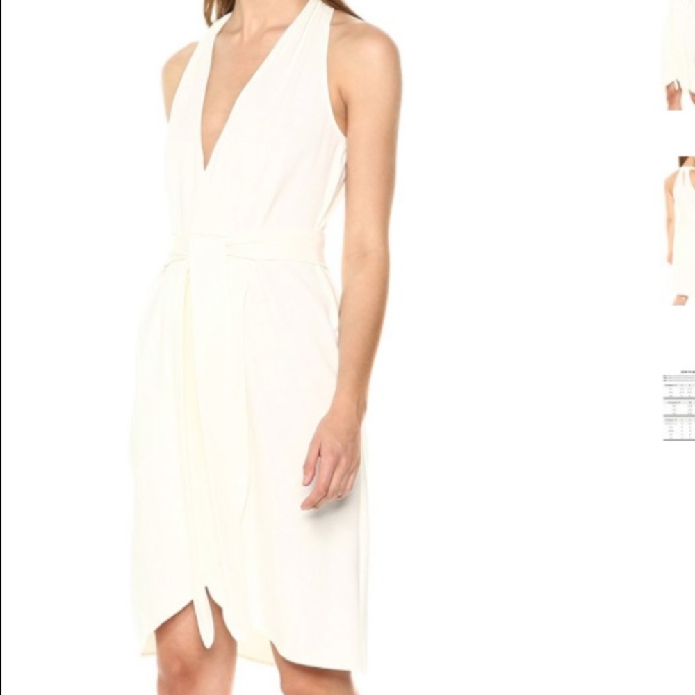 Halston heritage white sheath wrap dress